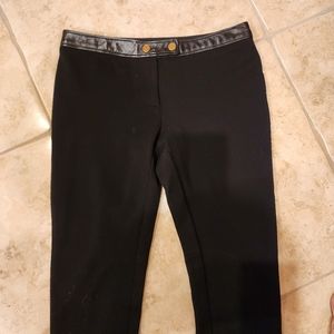 As new Tory Burch black pant with leather waist